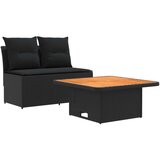  2 Kos Vrtna srednja sofa z dvigalno mizo poli ratan Črna, (5000272354) | Shoptok.si