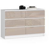 AKORD KOMODA K120 6SZ CLP CAPUCCINO GLOSS, (21703101) Cene