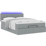  Otomanski krevet s madracem&LED svijetlosivi 140x190 cm tkanine | shoptok.hr