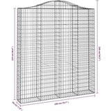 vidaXL Gabionska košara s lukom 200x30x220/240 cm pocinčano željezo | shoptok.hr