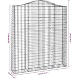 vidaXL Obokana gabonska košara 200x30x220/240 cm pocinkano železo | Shoptok.si