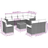  9-dijelni set vrtnih sofa od poliratana s jastucima sivi | shoptok.hr