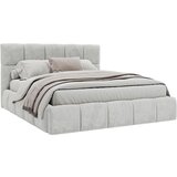 MID.YOU OBLAZINJENA POSTELJA 160 cm x 200 cm , les, tekstil, leseni material svetlo siva | Shoptok.si