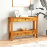 vidaXL Konzolna mizica s predali 110x30x75 cm trden mahagonij | Shoptok.si