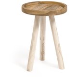 Kave Home Okrogla stranska mizica iz masivnega tika ø 35 cm Glenda – | Shoptok.si