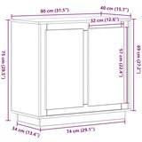  stranska omarica Stari les 80x34x75 cm Predelan les | Shoptok.si