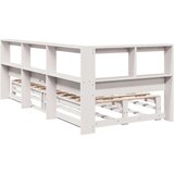  Knjižna postelja brez vzmetnice bela 100x200 cm trdna borovina | Shoptok.si