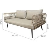  Dvosjed Ariki Čelik Ratan sintetički ratan 161 x 84 x 67 cm | shoptok.hr