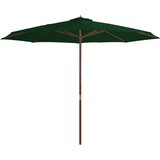 vidaXL Zunanji senčnik z lesenim drogom 350 cm zelen Cene