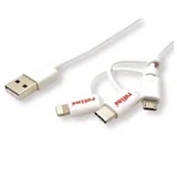 Roline USB 2.0 Charge & Sync A micro B + 8 pin + C m/m 1.0m ( 5366 )