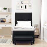  Krevet s opruga kutije s uzglavljem Crna 90 x 190 cm tkanina | shoptok.hr