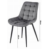  BERA stolica - tamno sivi baršun / crne noge x 4 | shoptok.hr