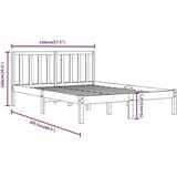  Posteljni okvir črn iz trdne borovine 140x190 cm, (20708190) | Shoptok.si
