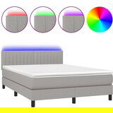 The Living Store Box spring postelja z vzmetnico LED sv. siva 140x200 cm blago - Box Spring Postelja, (21500808) | Shoptok.si