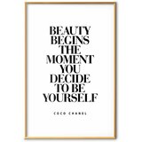  Plakat - Coco Chanel 40x60 Zlatni okvir s margom | shoptok.hr