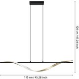 Eglo 902135-LED visilica na sajli conaprato LED/20W/230V 2700/4000/6500K crna/zlatna | Eponuda.com