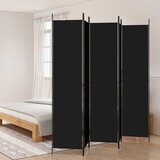Sobna pregrada s 5 panela crna 250 x 220 cm od tkanine | shoptok.hr
