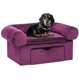 vidaXL Sofa za pse s ladicom bordo 75 x 50 x 38 cm plišana Cijene