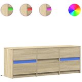Maison Chic TV omarica - TV stojalo - Televizijska omarica z LED sonoma hrast 140x34x50 cm inženirski les, (21700515) Cene