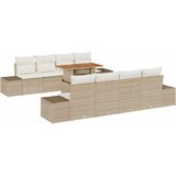  Sjedeća garnitura za vrt 9 kom. Bež poliratan 100 x 55 x 73 cm | shoptok.hr