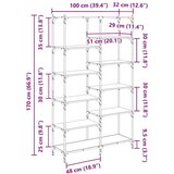 vidaXL Knjižna polica Star les 100 x 32 x 170 cm Konstruiran les | Shoptok.si