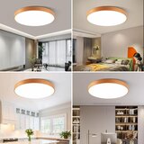 HOREVO pametna LED stropna svetilka iz naravnega bukovega lesa - 30 cm | Shoptok.si