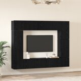 vidaXL Komplet TV omaric s polico 8 pcs Črni hrast 80 x 30 x 30.5 cm | Shoptok.si