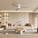  ZEVENTI - LED plafonski ventilator AUREX LED/24W/230V Wi-Fi Tuya bela/hrast + daljinski upravljač | Eponuda.com