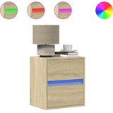  Zidni noćni ormarići s LED svjetlima 2 kom boja hrasta sonome | shoptok.hr