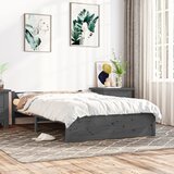 vidaXL Okvir za krevet od masivnog drva sivi 135x 190 cm 4FT6 bračni Cijene