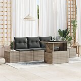 vidaXL Garnitura Vrtne Sofe Set od 5 Siva Ratan, Polyester Cijene