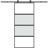 vidaXL Drsna vrata z opremo 90x205 cm kaljeno steklo in aluminij | Shoptok.si