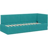  Kutni okvir kreveta s uzglavljem Tirkizna 80 cm x 200 cm Baršun | shoptok.hr