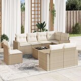 vidaXL 9-dijelni set vrtnih sofa s jastucima bež od poliratana | shoptok.hr