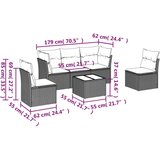  6-dijelni set vrtnih sofa s jastucima bež od poliratana | shoptok.hr