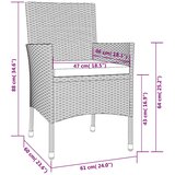  5-dijelni vrtni bistro set od poliratana s jastucima crni | shoptok.hr
