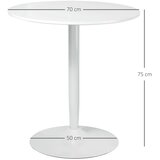  Blagovaonski stol za 2 osobe okrugla ploča čelična baza bijela 70 x 70 x 75 cm | shoptok.hr