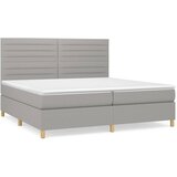 vidaXL Box spring postelja z vzmetnico svetlo siva 200x200 cm blago, (20851609) Cene