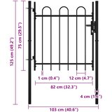  Jednokrilna ogradna vrata BOXTEL s obručem na vrhu 100 x 75 cm | Eponuda.com