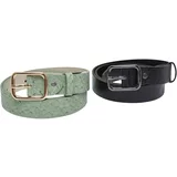 Urban Classics Accessoires Ostrich Synthetic Leather Belt 2-Pack black/leaf