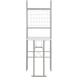 3-dijelni sklopivi blagovaonski set sa stalkom MDF/čelik bijeli | shoptok.hr
