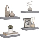  Plutajuće zidne police 4 kom sive 40 x 23 x 3,8 cm MDF | shoptok.hr