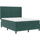 vidaXL Box Spring Postelja z Blazino Temno Zeleno 140x190 cm Žamet, (22050843) Cene