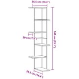 Police za kutne zidne s policom Crni hrast 36.5 x 36.5 x 140 cm | shoptok.hr