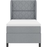 vidaXL Boks vzmetnica z vzmetjo - Svetlo siva, 90x200 cm, Tkanina | Shoptok.si