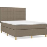  Box spring postelja z vzmetnico taupe 140x200 cm blago, (20893213) | Shoptok.si
