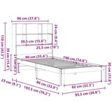 vidaXL Krevet s regalom za knjige bez madraca 90x190 cm od borovine | shoptok.hr