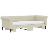  Dnevni krevet na razvlačenje krem 90 x 200 cm od umjetne kože | shoptok.hr