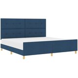  Krevetna konstrukcija s uzglavljem Plava 200 x 200 cm tkanina | shoptok.hr