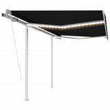 vidaXL Avtomatska tenda LED + senzor 3,5x2,5 m antracitna, (20728582) | Shoptok.si